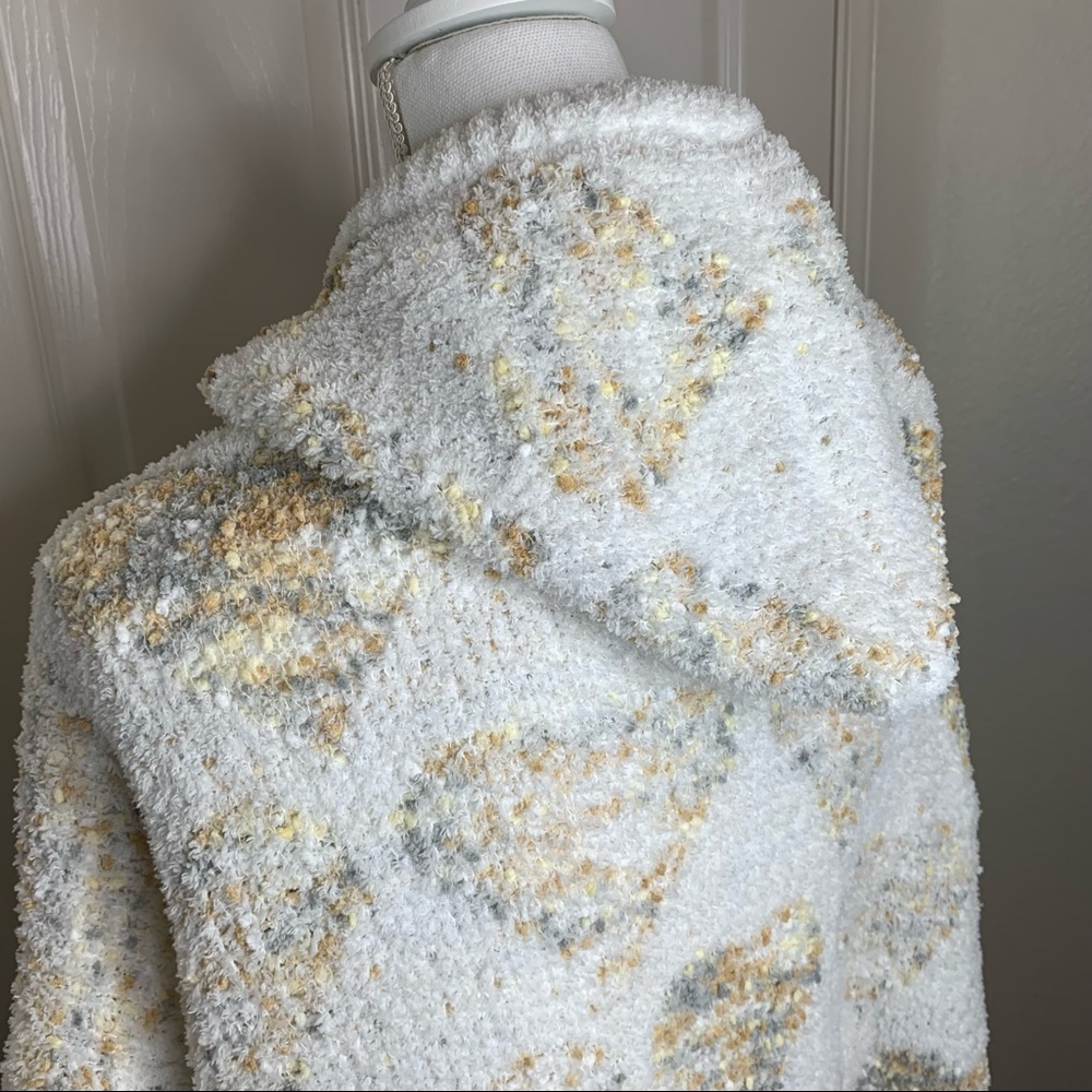 POL Heart Print Hi-Lo Sweater-Wht/Almond Large - Picture 6 of 8